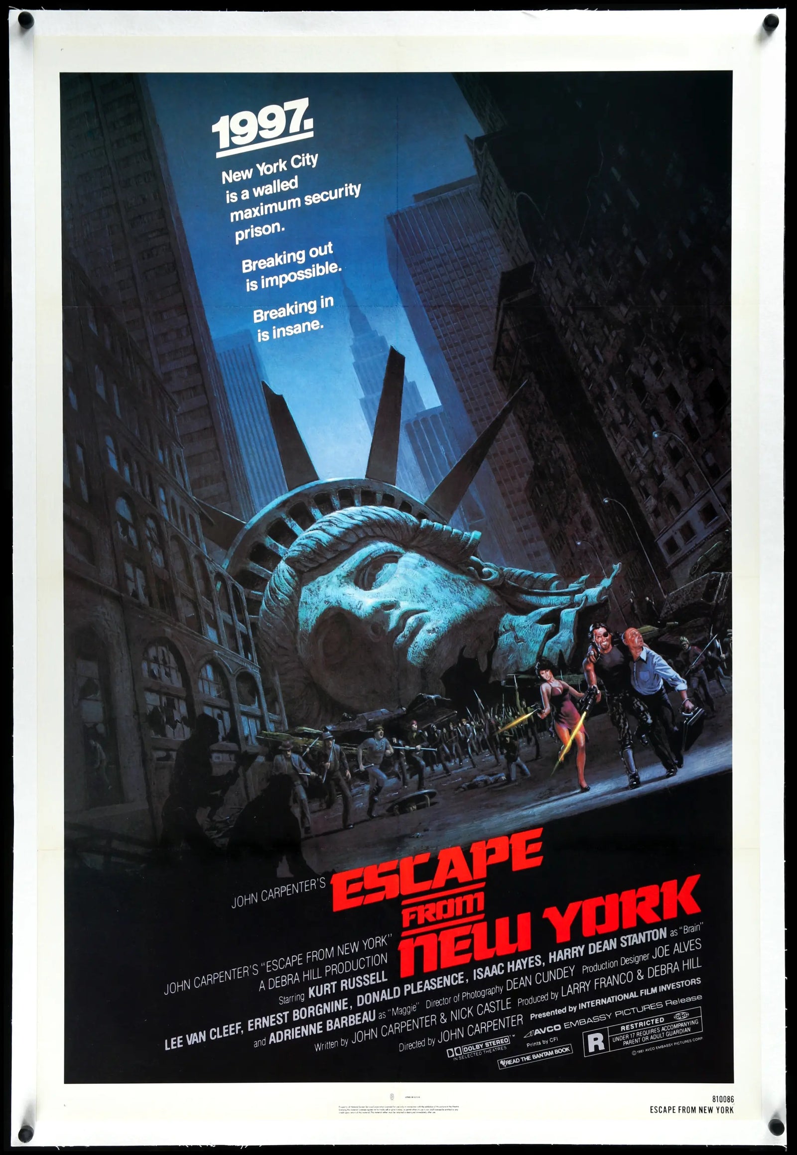 Escape from New York (1981) original movie poster for sale at Original Film Art - Vintage Movie Posters