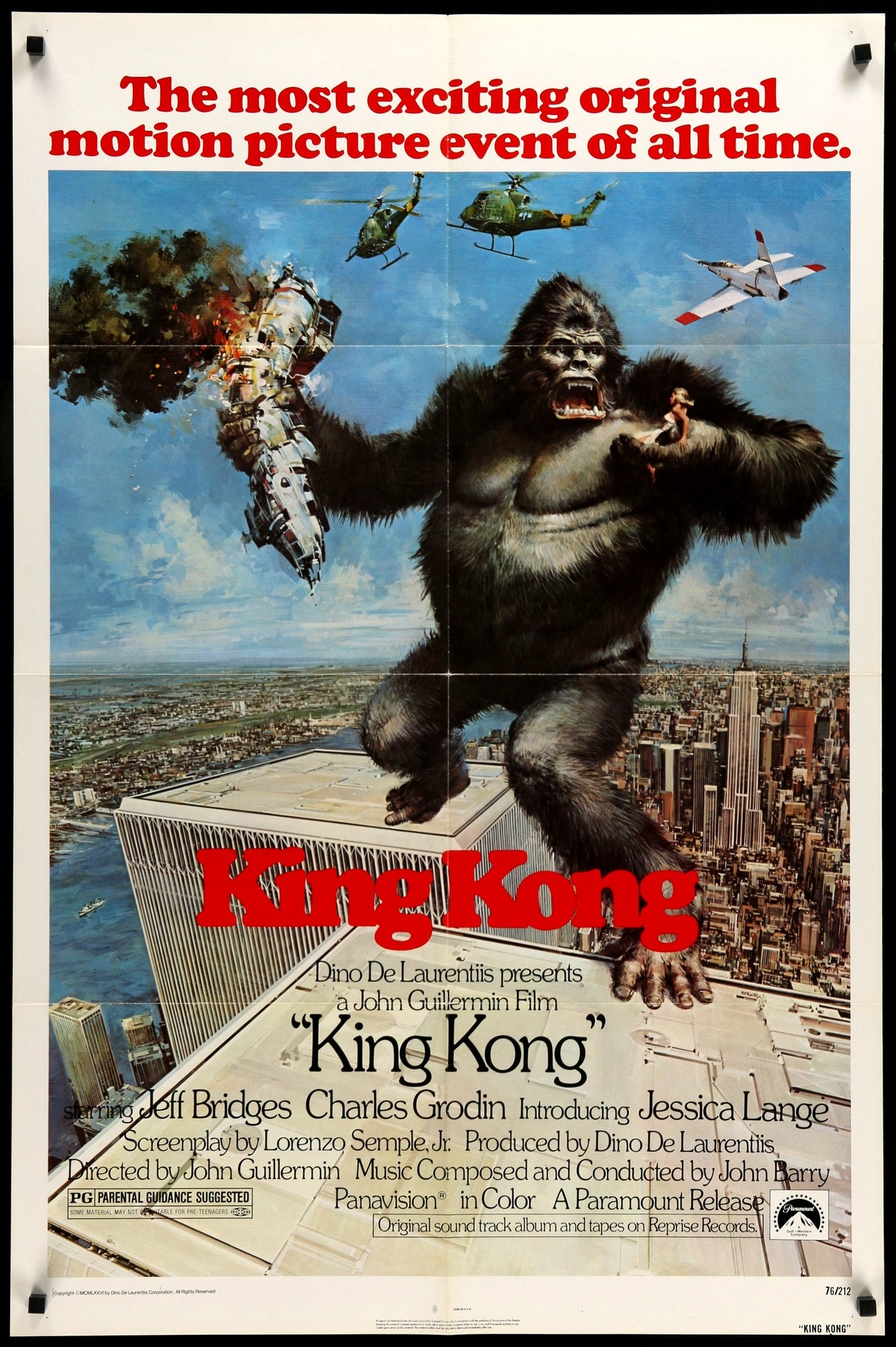 King Kong (1976) original movie poster for sale at Original Film Art - Vintage Movie Posters