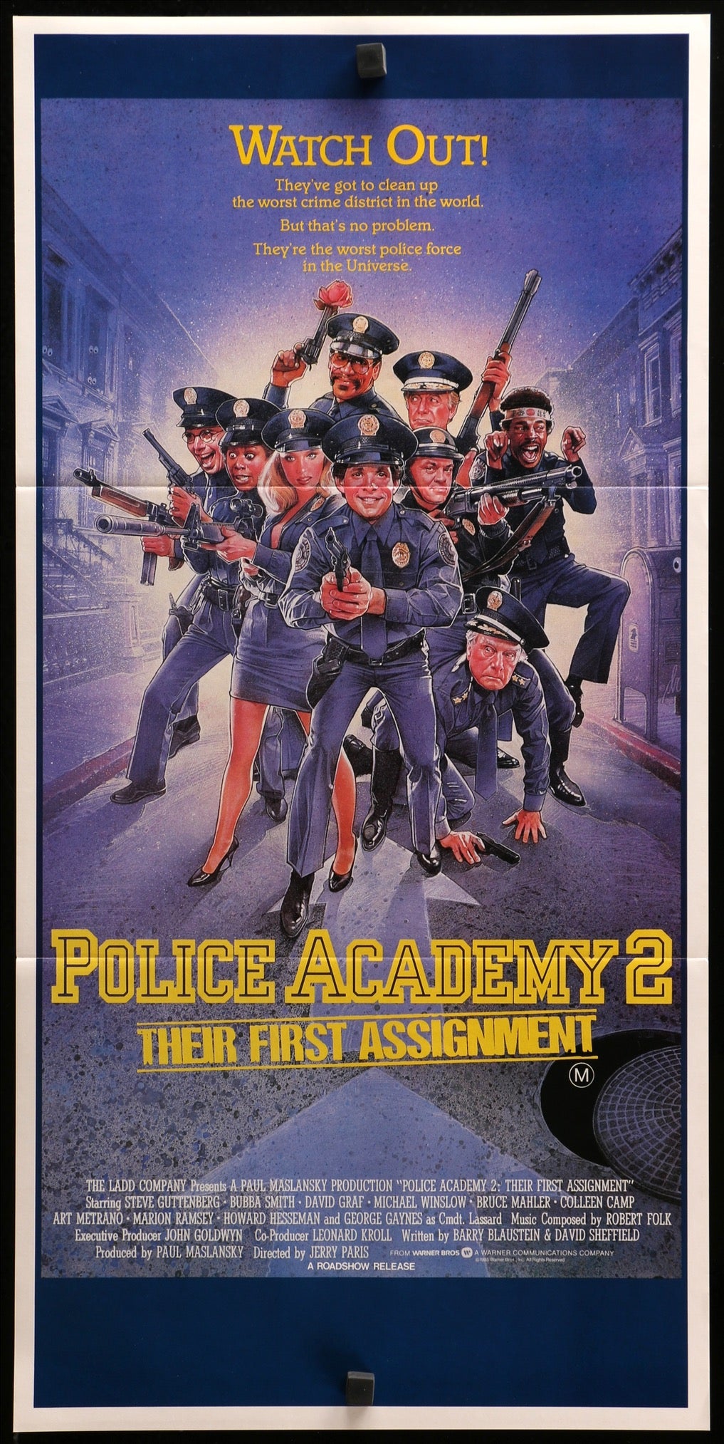 Police Academy 2: Their First Assignment (1985) original movie poster for sale at Original Film Art - Vintage Movie Posters