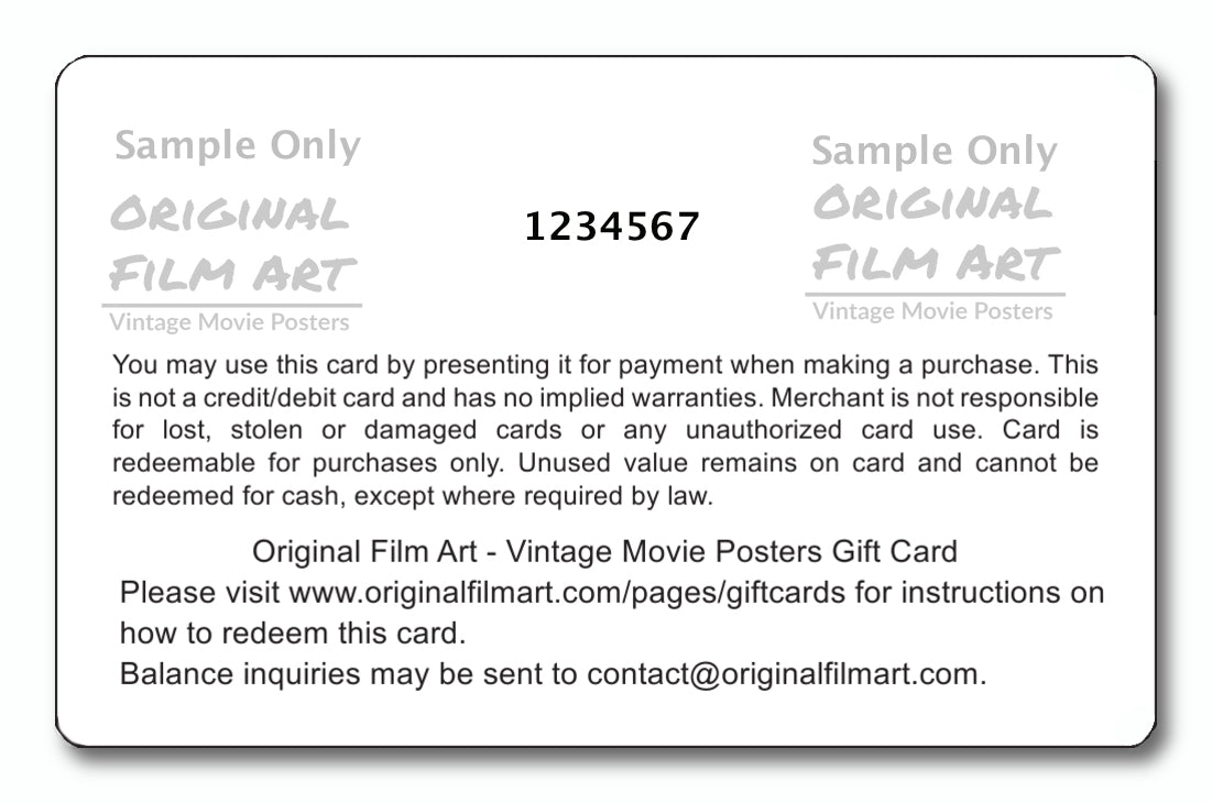 $200 Gift Card original movie poster for sale at Original Film Art - Vintage Movie Posters