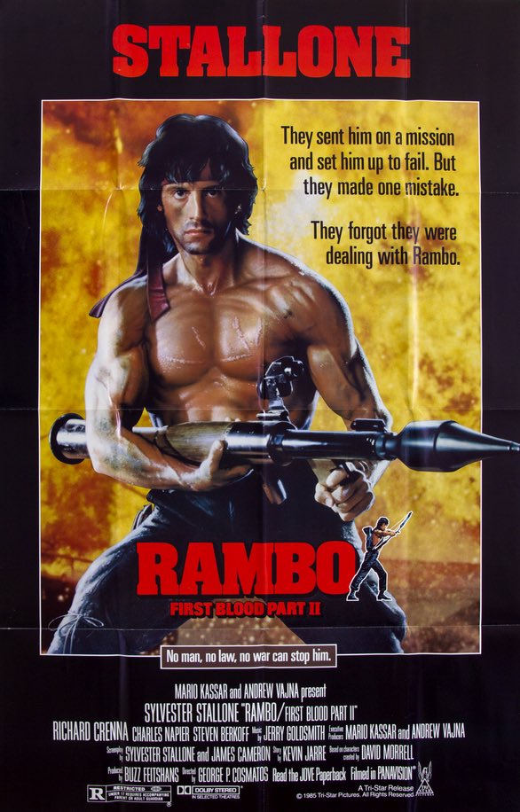 Rambo First Blood Part 2 (1985) original movie poster for sale at Original Film Art - Vintage Movie Posters
