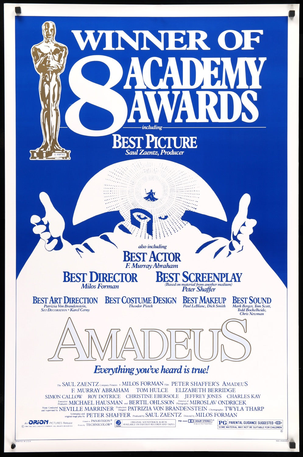 Amadeus (1984) original movie poster for sale at Original Film Art - Vintage Movie Posters