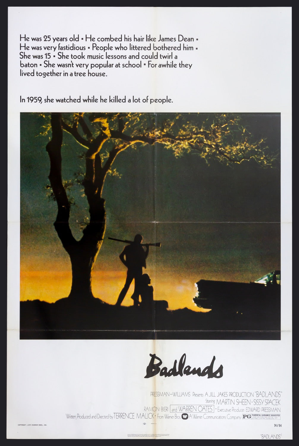 Badlands (1973) original movie poster for sale at Original Film Art - Vintage Movie Posters