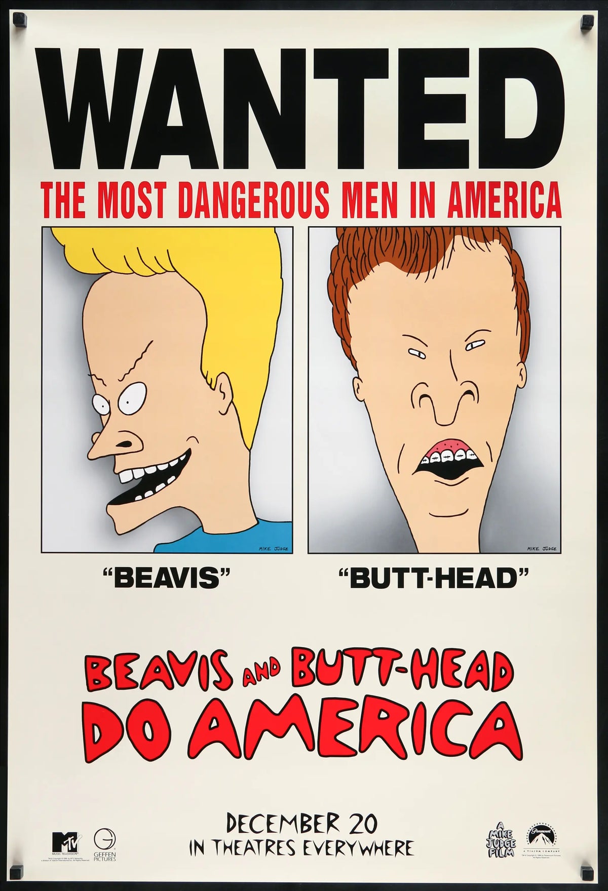 Beavis and Butt-Head Do America (1996) original movie poster for sale at Original Film Art