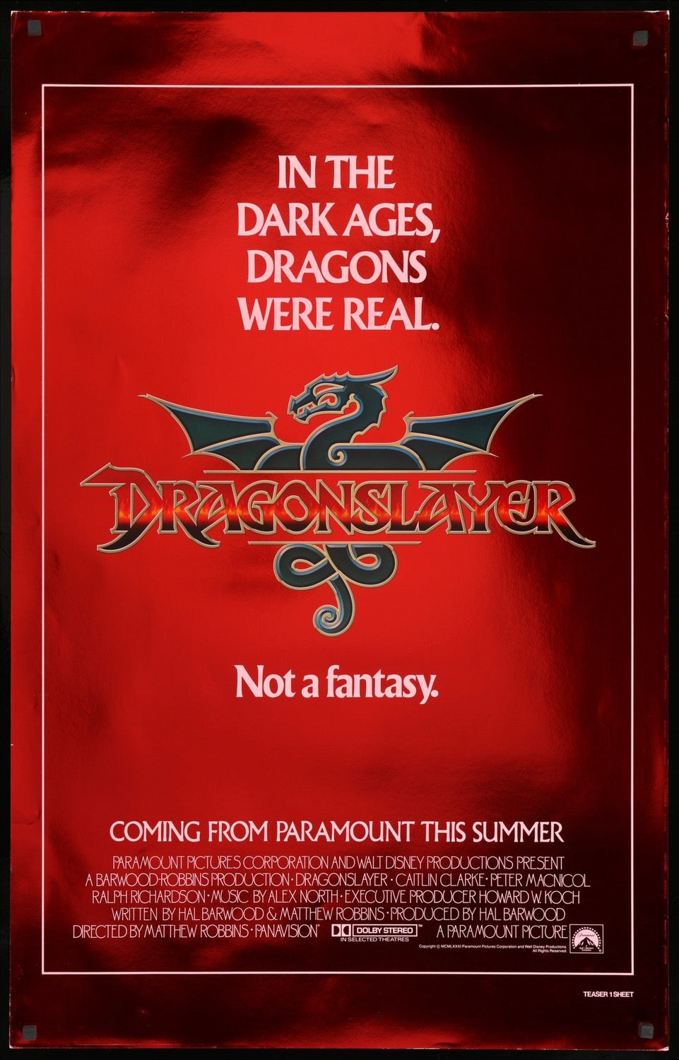 Dragonslayer (1981) original movie poster for sale at Original Film Art - Vintage Movie Posters