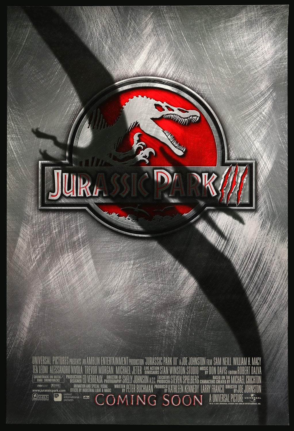 Jurassic Park III (2001) original movie poster for sale at Original Film Art