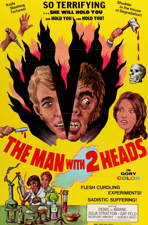 Man With Two Heads (1972) original movie poster for sale at Original Film Art - Vintage Movie Posters