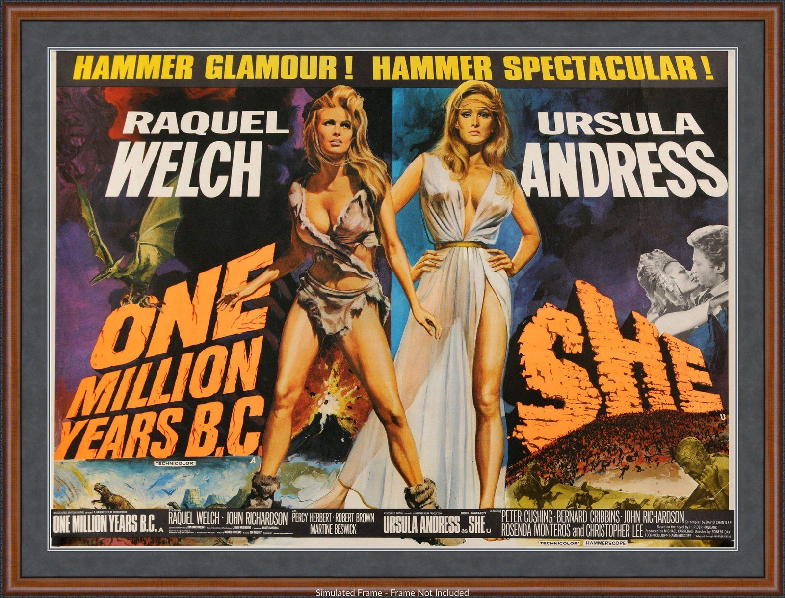 One Million Years B.C. (1966) / She (1965) original movie poster for sale at Original Film Art - Vintage Movie Posters