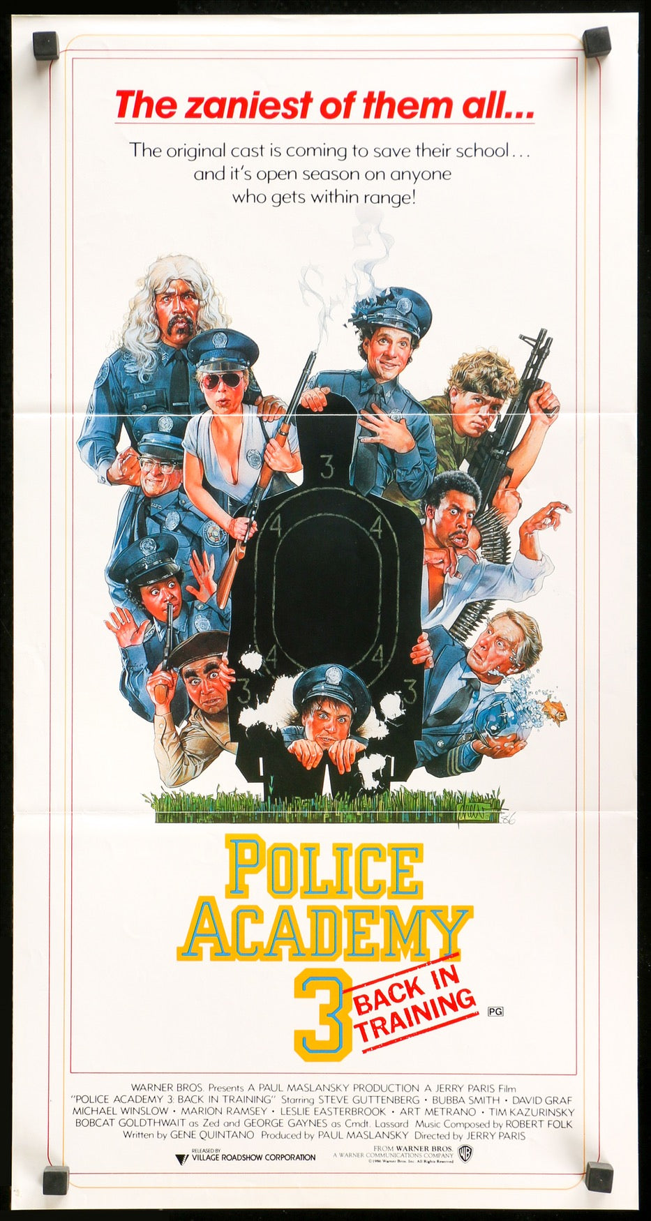 Police Academy 3: Back in Training (1986) original movie poster for sale at Original Film Art - Vintage Movie Posters