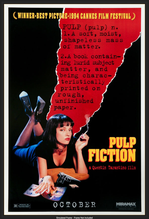 Pulp Fiction (1994) Original French Grande Movie Poster - Original Film Art  - Vintage Movie Posters