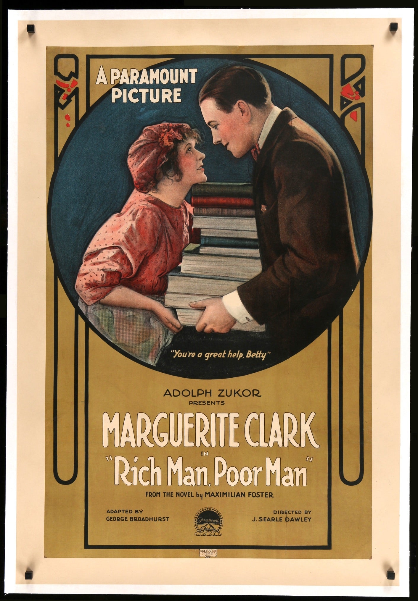 Rich Man, Poor Man (1918) original movie poster for sale at Original Film Art - Vintage Movie Posters
