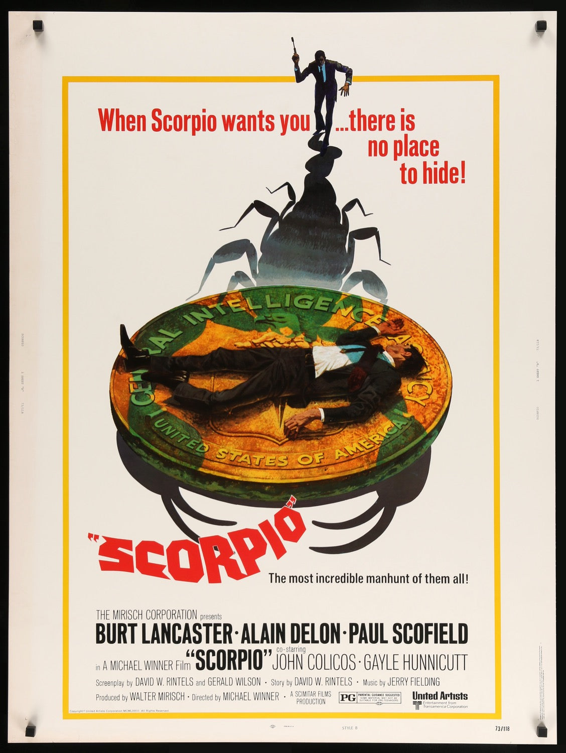Scorpio (1973) original movie poster for sale at Original Film Art - Vintage Movie Posters