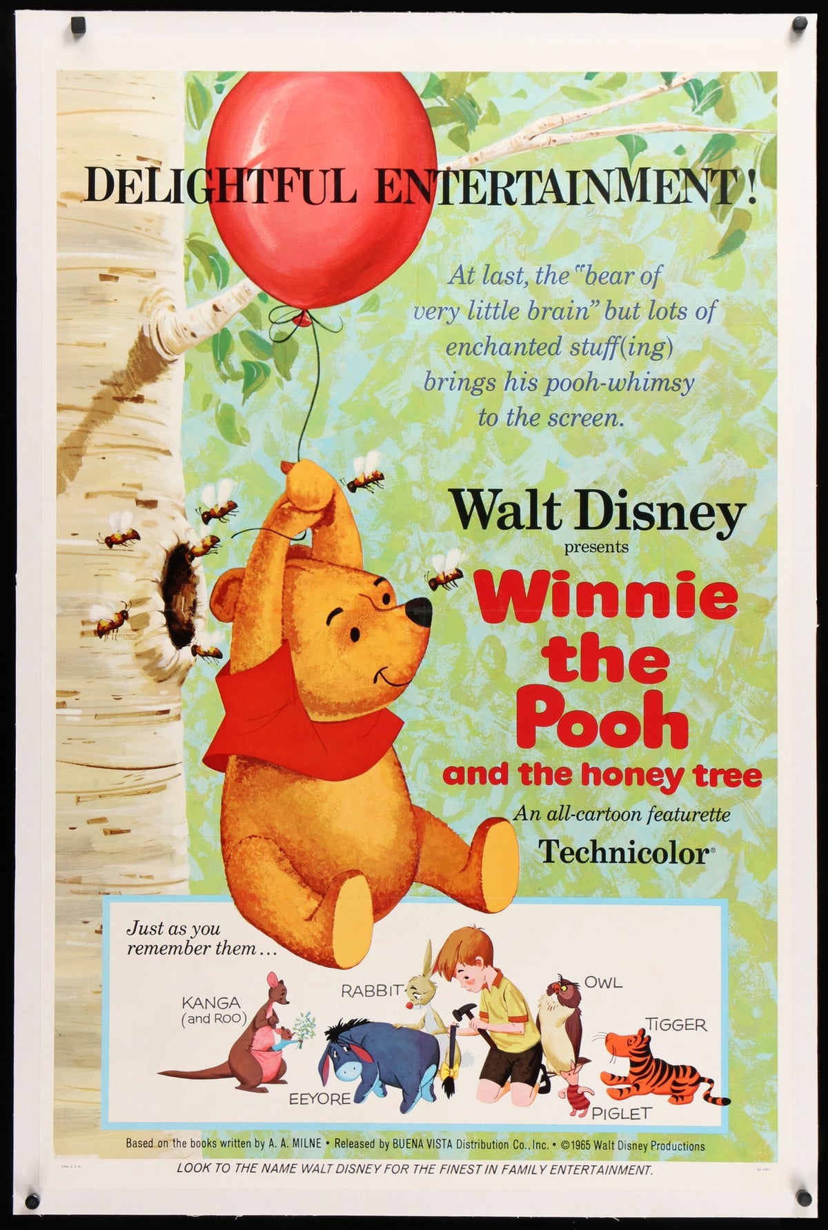 Winnie the Pooh and the Honey Tree (1966) original movie poster for sale at Original Film Art